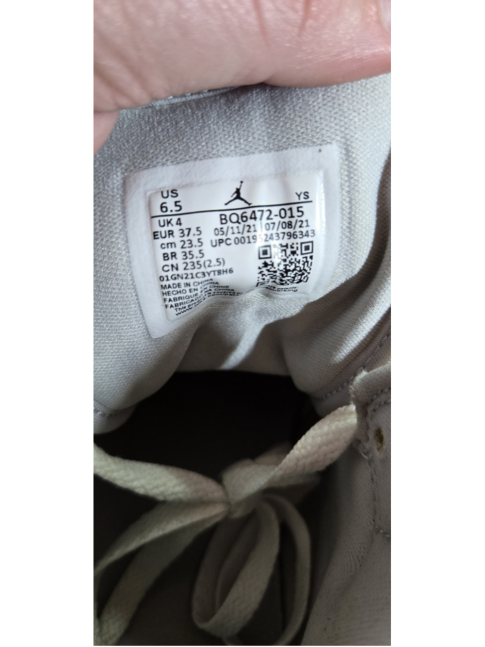 Nike Air Jordan 1 Mid Grey Fog BQ6472-015 Size 6.5w/5y - Picture 5 of 7